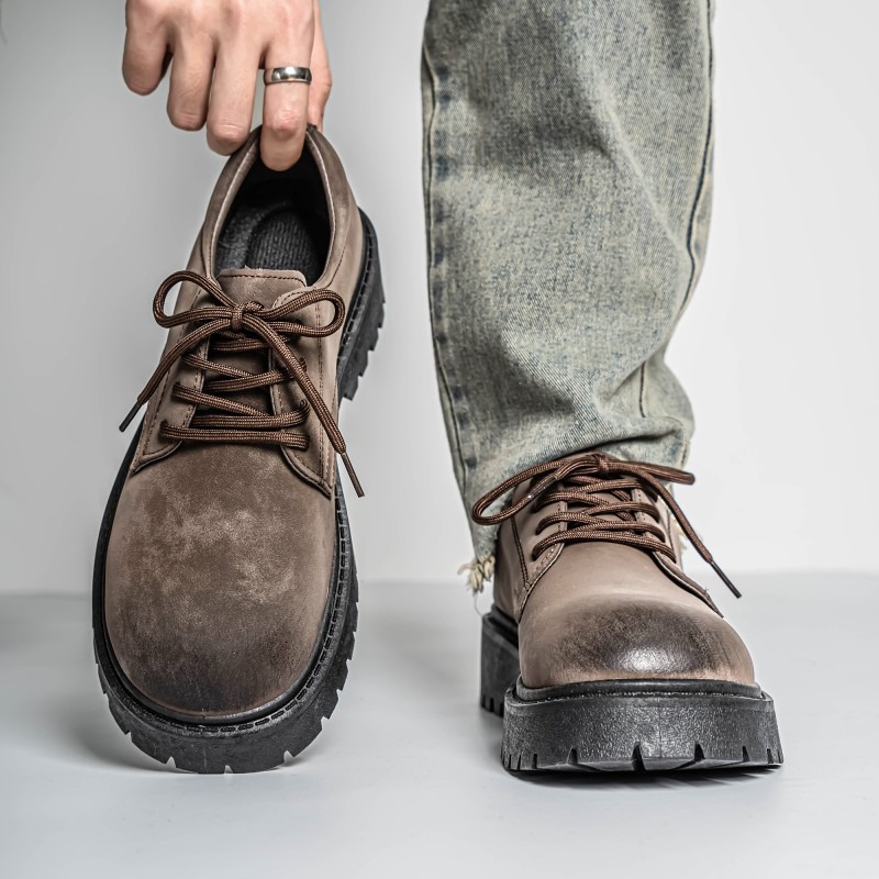 Leather Work Outfit - Basit Erkek Resmi Günlük Ayakkabılar Deri