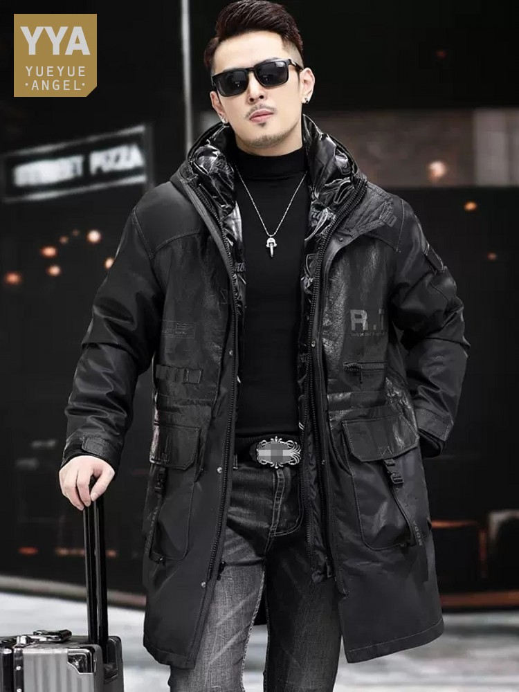 Leather Work Jacket With Hood - Kış Hakiki Deri Ceket Erkekler Kapşonlu