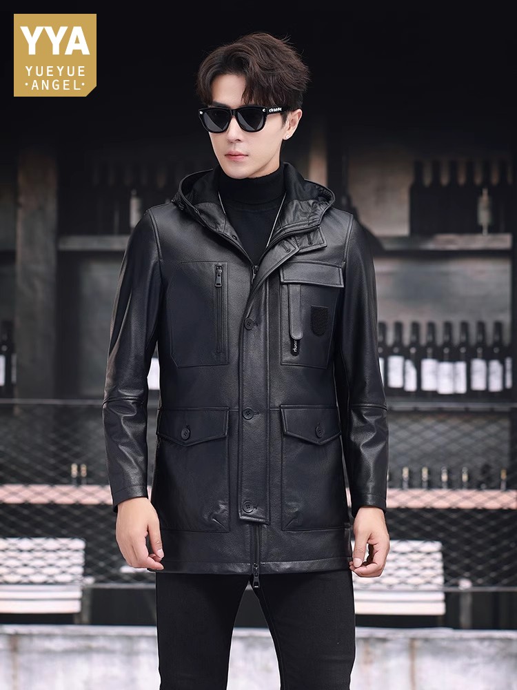 Winter Business Men Work Mid L - Leather Work Jacket With Hood incelemesi ve fiyatı