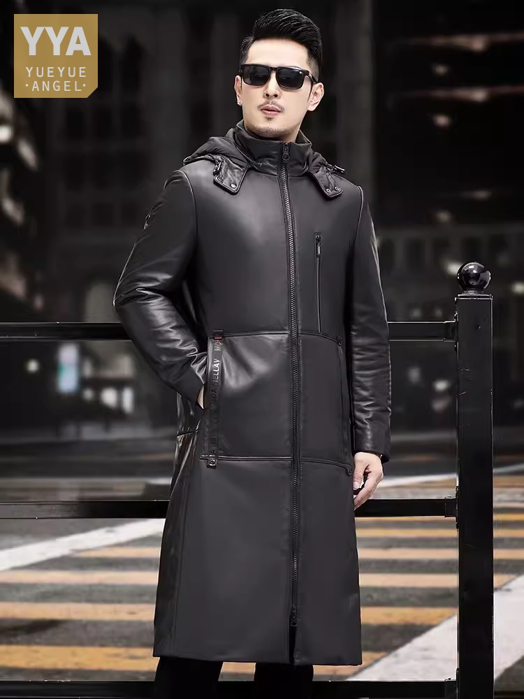 Kış Kalın Sıcak Uzun Kaz Tüyü  - Leather Work Jacket With Hood incelemesi ve fiyatı