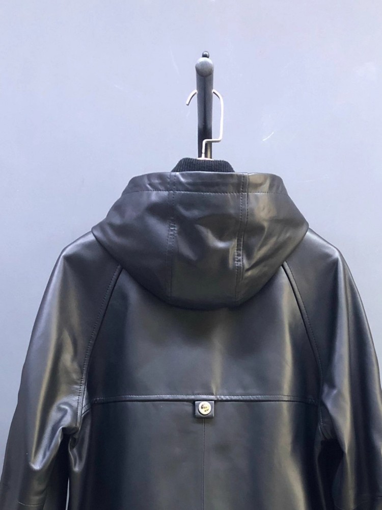 Sıcak Satış Sonbahar Kadın Doğ - Leather Work Jacket With Hood incelemesi ve fiyatı