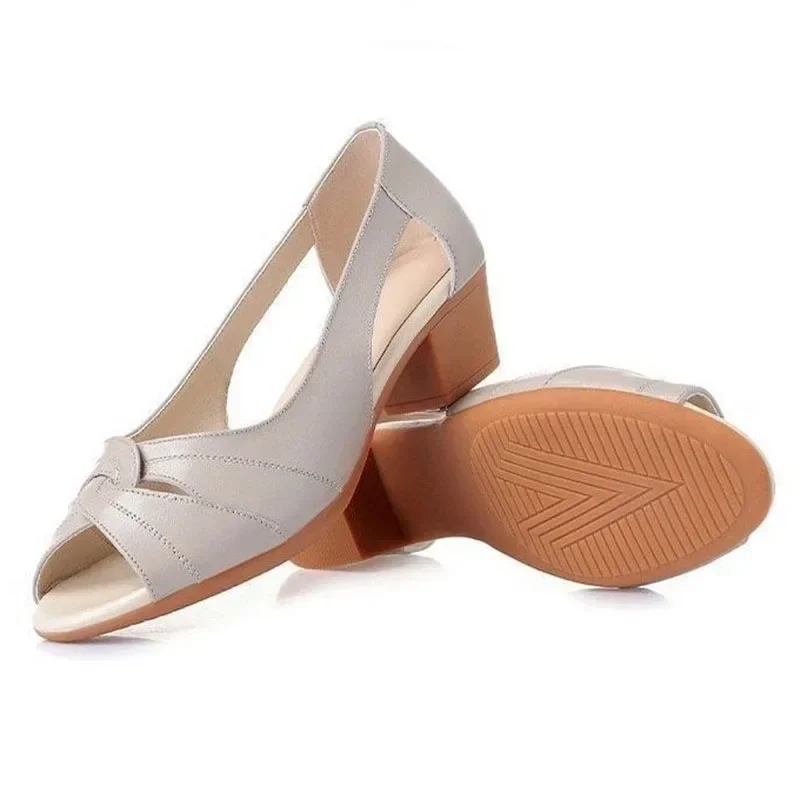Siyah Peep Toe orta topuk sand - Leather Work Outfit incelemesi ve fiyatı