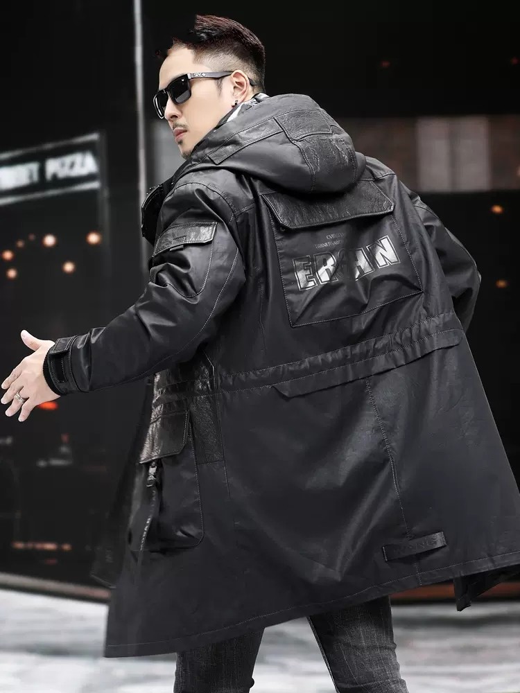 Kış Hakiki Deri Ceket Erkekler - Leather Work Jacket With Hood incelemesi ve fiyatı