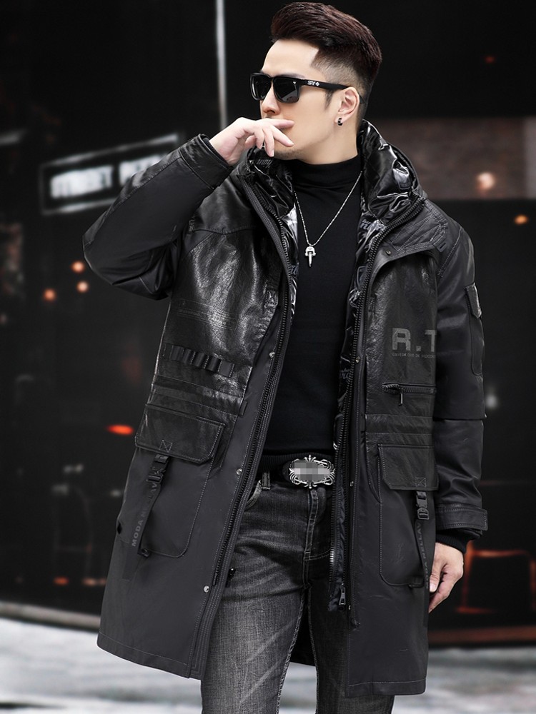 Kış Hakiki Deri Ceket Erkekler - Leather Work Jacket With Hood incelemesi ve fiyatı