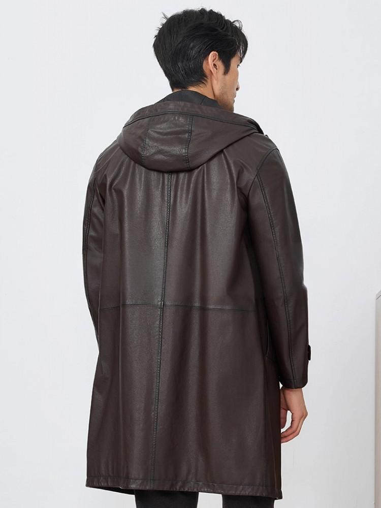 Moda Erkekler Sonbahar Yeni Ka - Leather Work Jacket With Hood incelemesi ve fiyatı