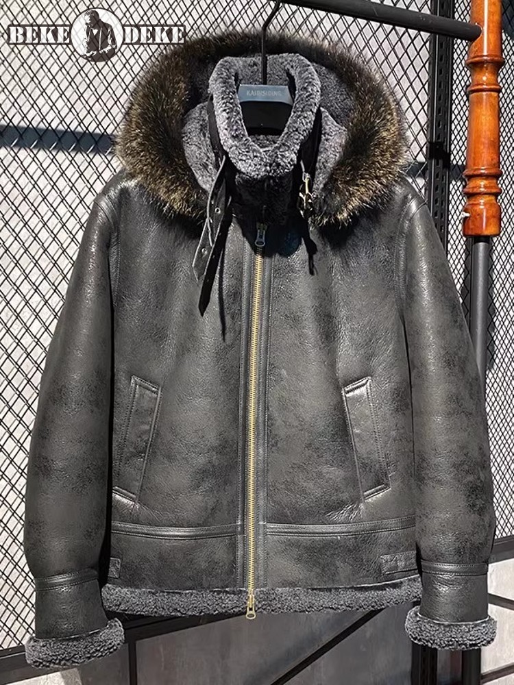 Erkekler Kış Sıcak Yün Astarlı - Leather Work Jacket With Hood incelemesi ve fiyatı