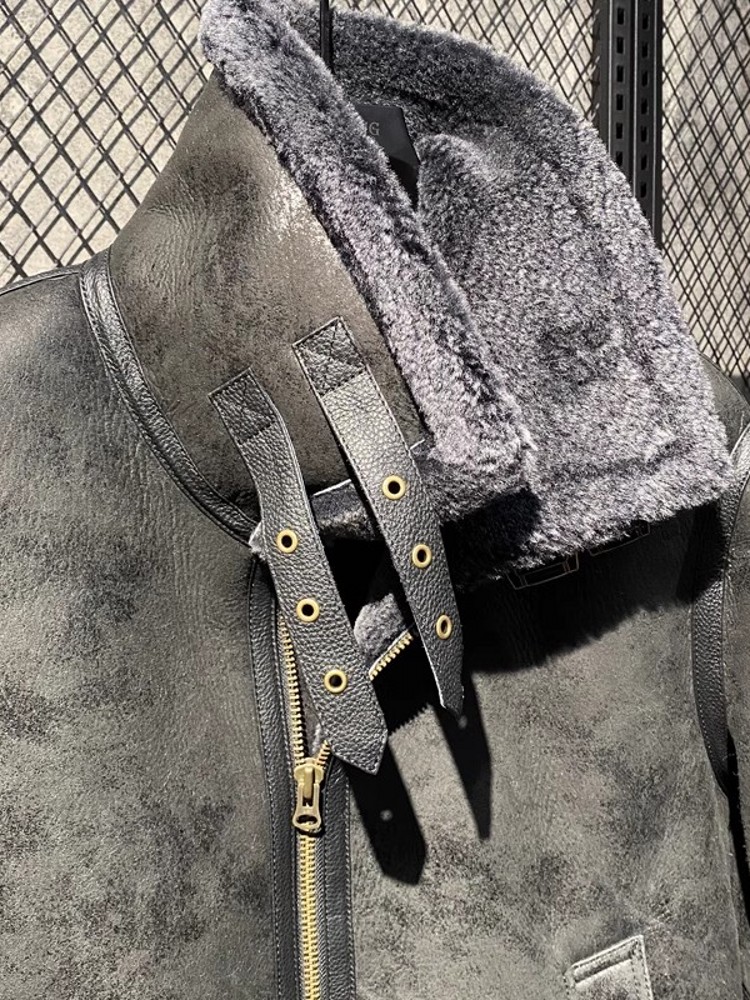 Erkekler Kış Sıcak Yün Astarlı - Leather Work Jacket With Hood incelemesi ve fiyatı