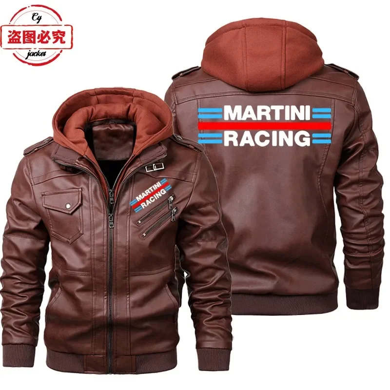 Martini Racing Logolu Baskılı  - Leather Work Jacket With Hood incelemesi ve fiyatı