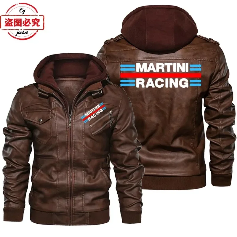 Martini Racing Logolu Baskılı  - Leather Work Jacket With Hood incelemesi ve fiyatı