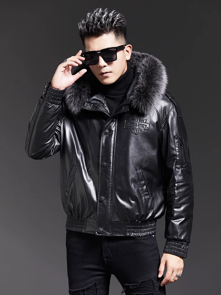 Moda Erkekler Kış Tilki Kürk Y - Leather Work Jacket With Hood incelemesi ve fiyatı