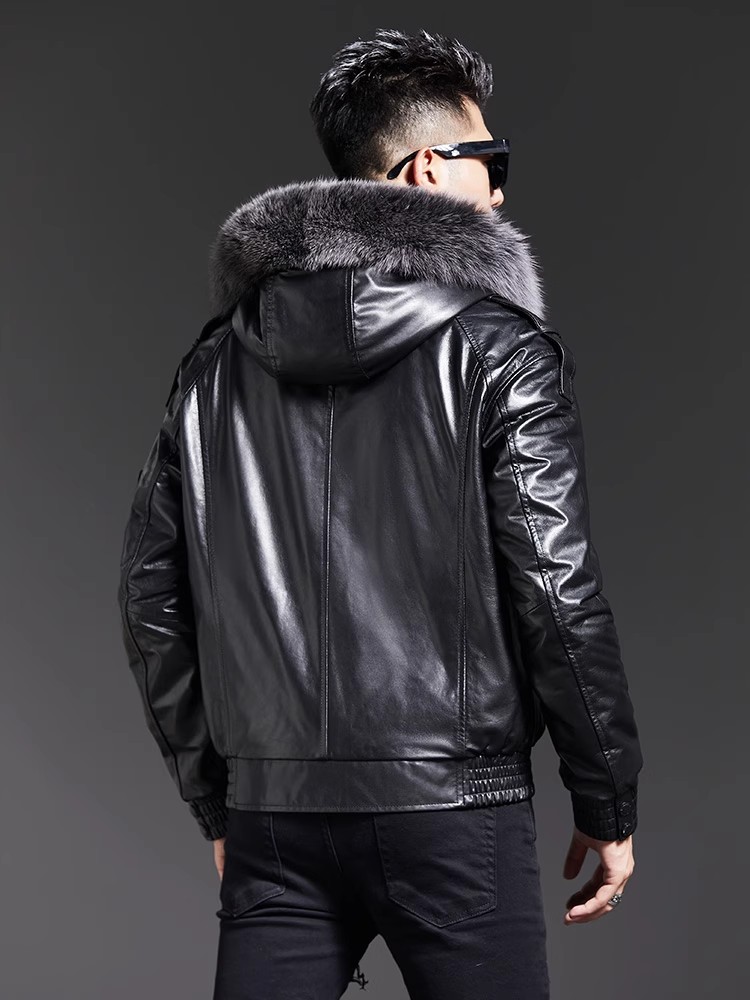 Moda Erkekler Kış Tilki Kürk Y - Leather Work Jacket With Hood incelemesi ve fiyatı
