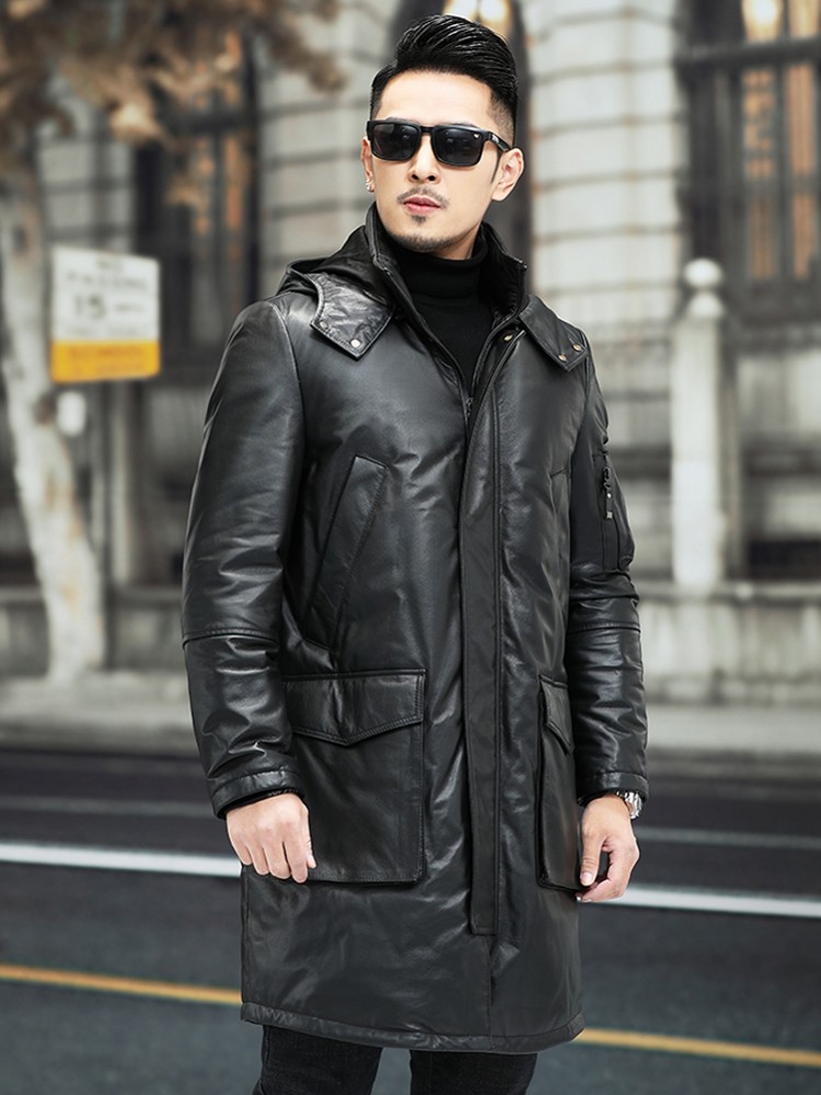 Kış Erkekler Sıcak Sığır Deris - Leather Work Jacket With Hood incelemesi ve fiyatı