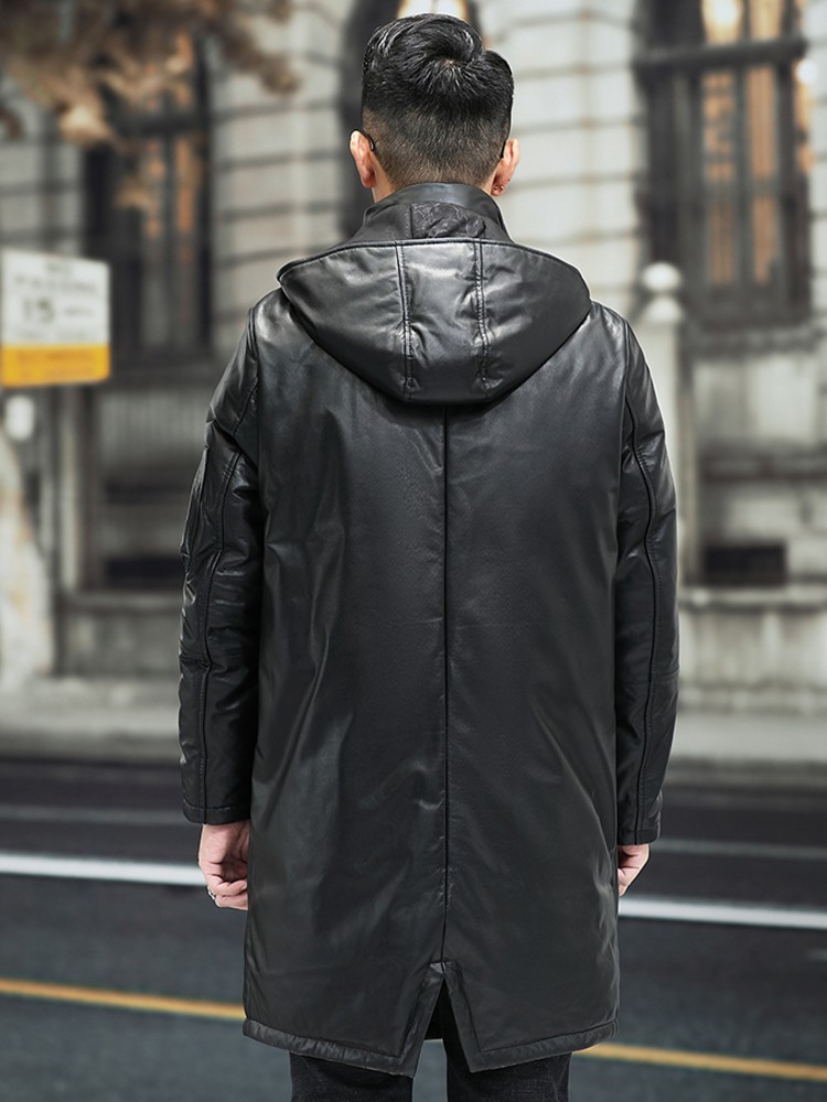 Kış Erkekler Sıcak Sığır Deris - Leather Work Jacket With Hood incelemesi ve fiyatı